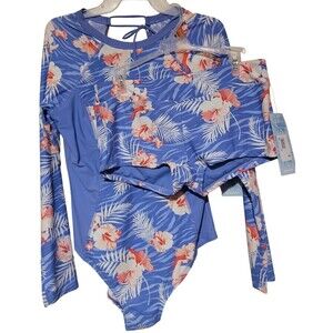 NWT Laguna Swimsuit Set -  One Piece in Size Large & Boy Short Bottoms in Medium